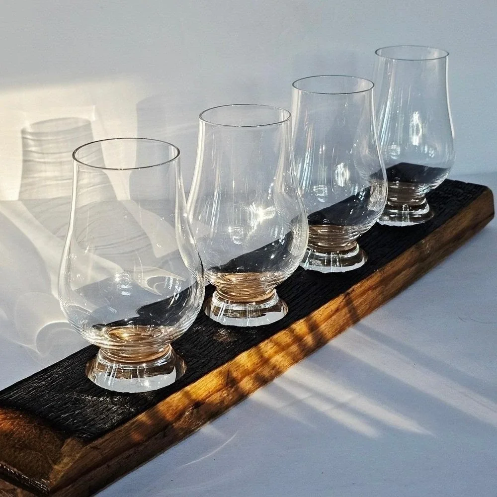 Glencairn Whiskey Flight Reclaimed Barrel Stave Bud Vase Wedding Centerpiece Set